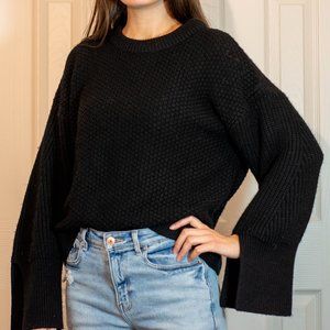 Topshop Pullover Split Sleeve Knit Sweater